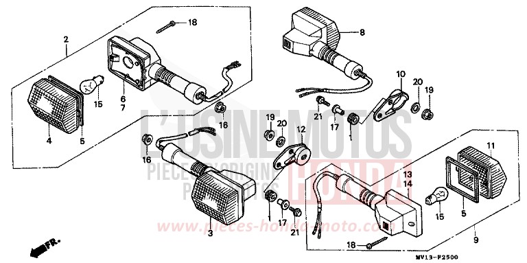BLINKER von Africa Twin 750 SCHWARZ (NH1A) von 1990